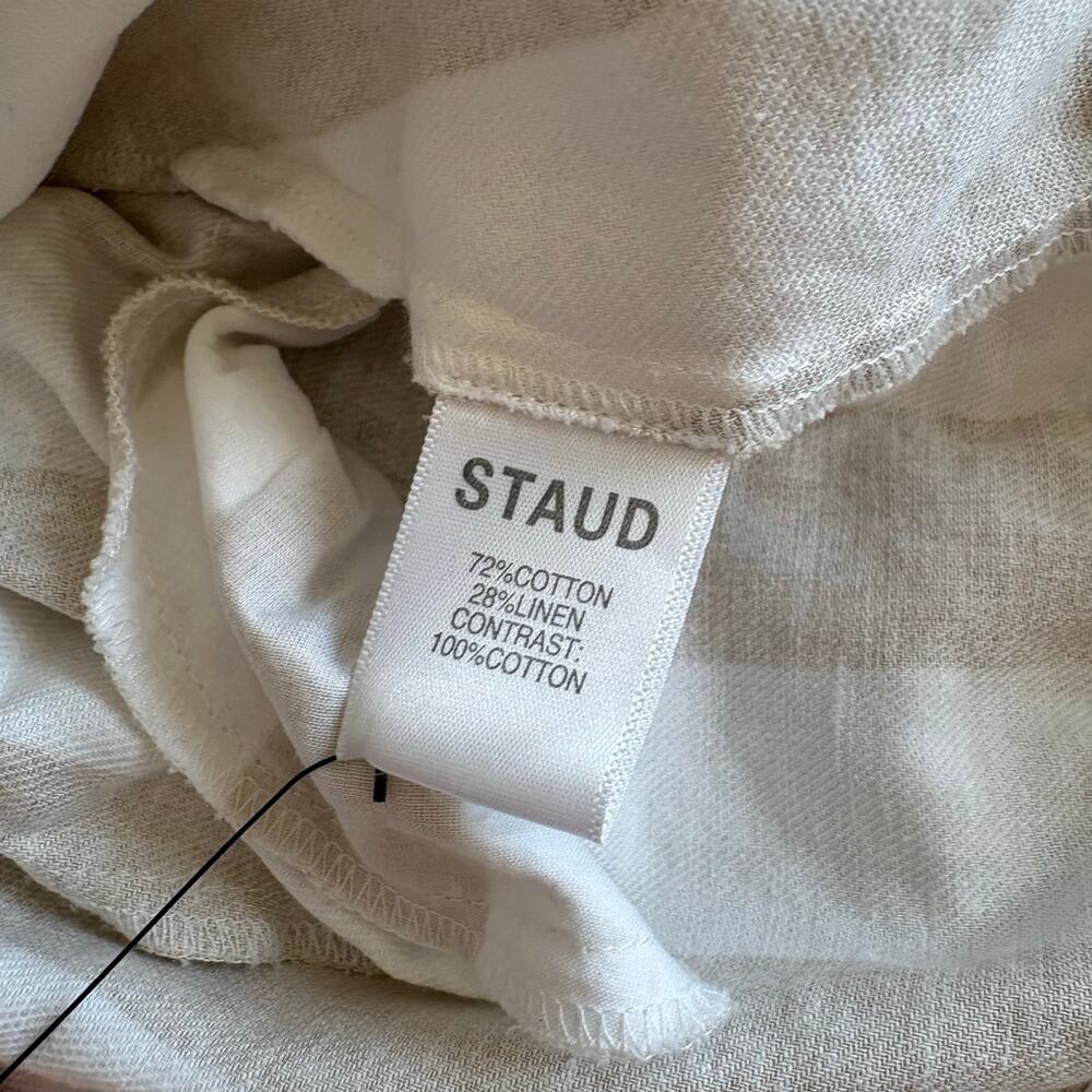 Staud York Cotton-Linen Dress Cream and Beige Size XS - Picture 7 of 8